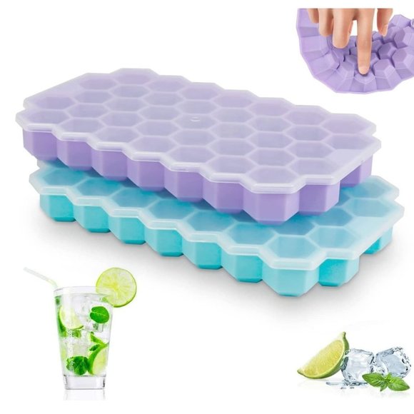 Ice Cube Trays (4-Pack) Silicone Flexible Ice Cube Trays with 148 Ice Cubicles - Picture 2 of 7